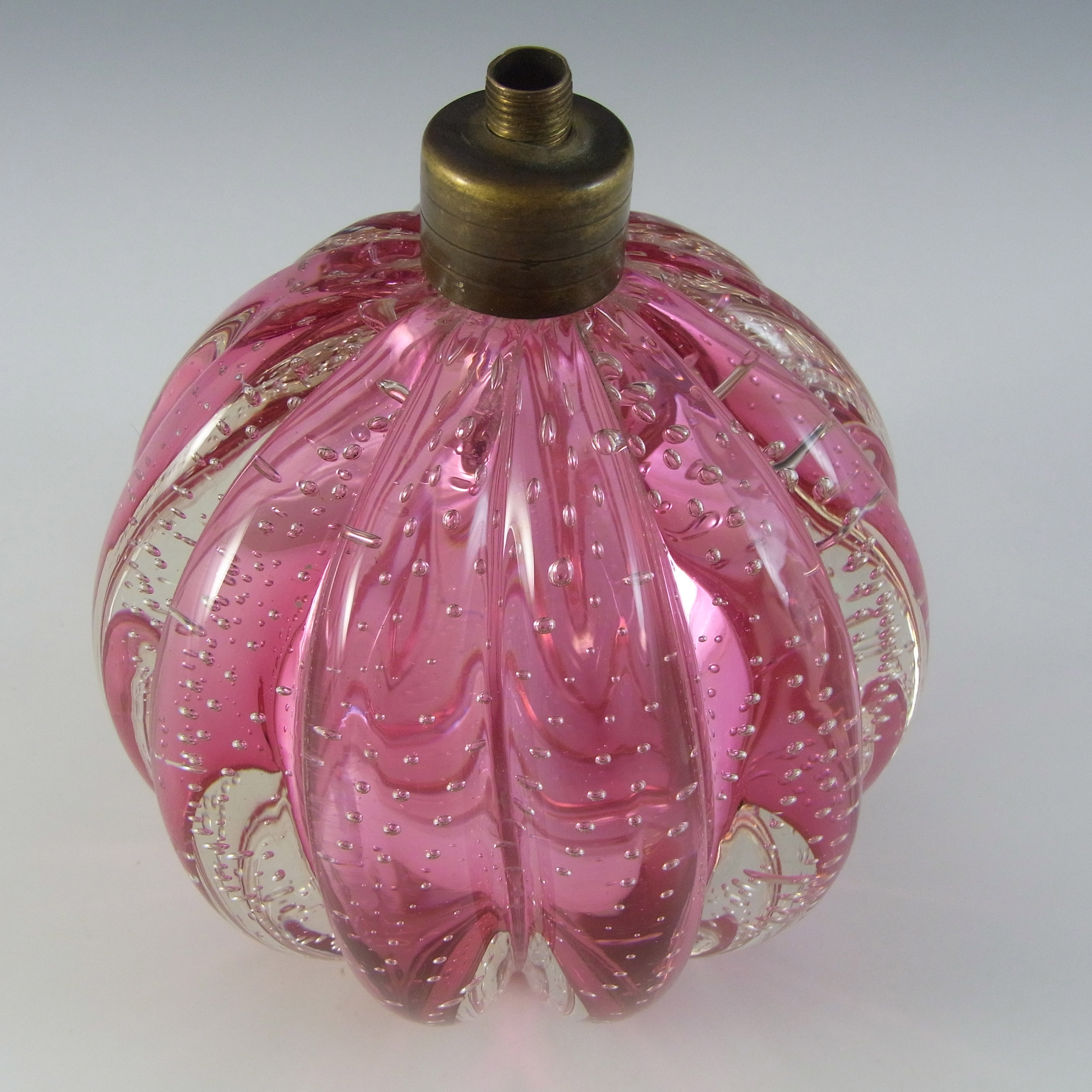 Archimede Seguso Murano Pink Glass Bubble Lamp Base - Click Image to Close
