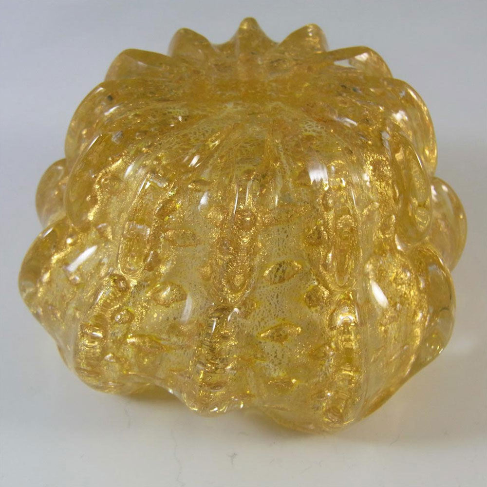 (image for) Barovier & Toso Murano Gold Leaf Bubble Glass Bowl - Click Image to Close