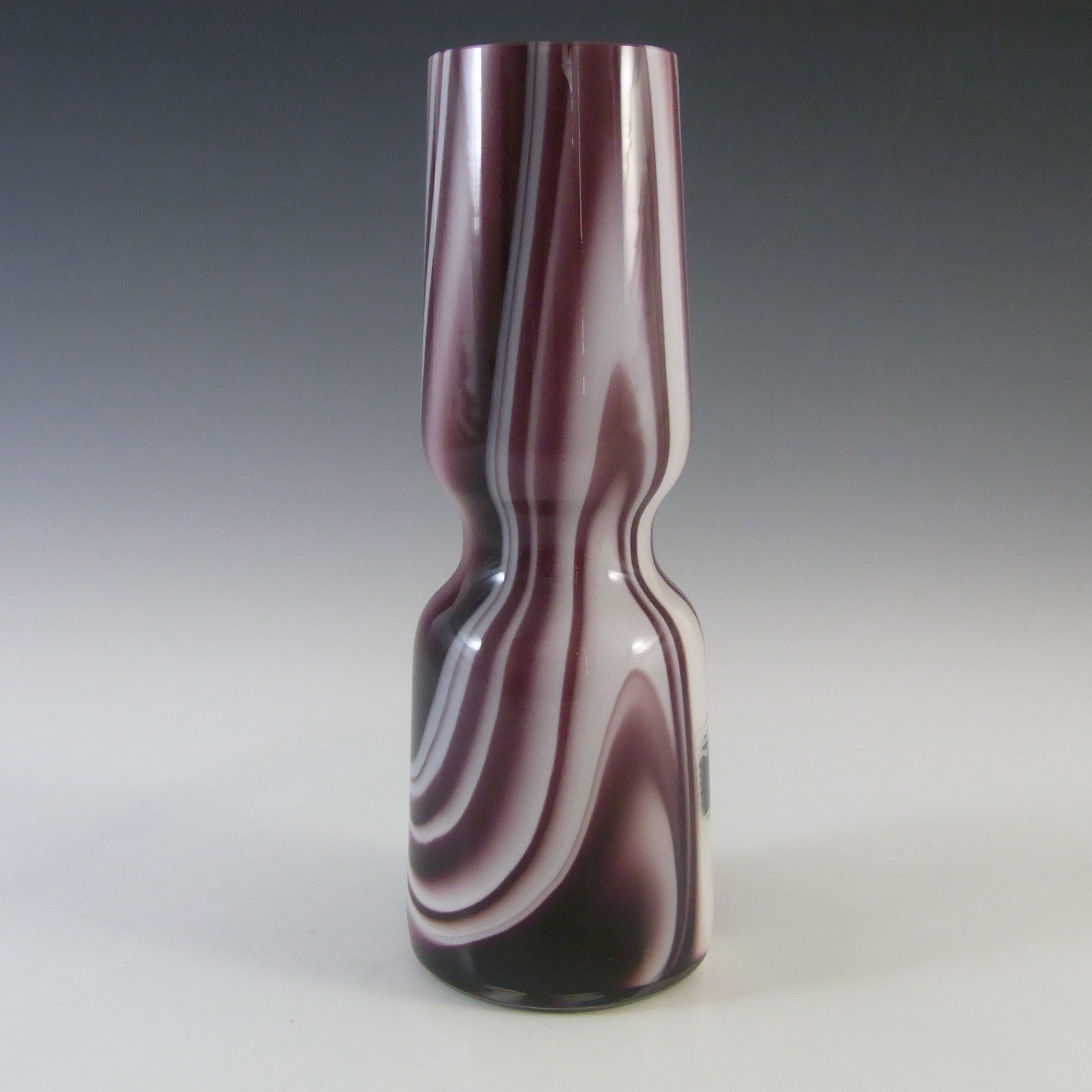 (image for) Carlo Moretti Marbled Purple & White Murano Glass Vase - Click Image to Close