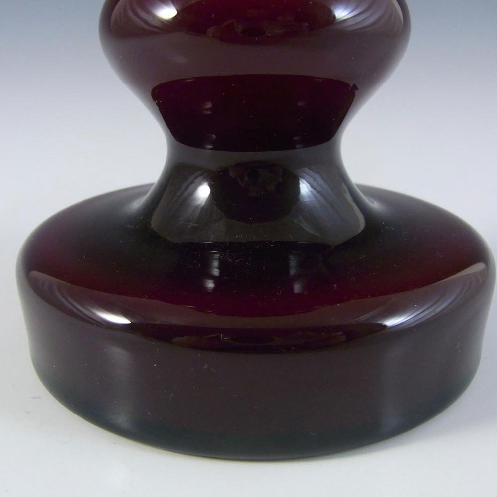 (image for) Polish Red Cased Hooped Glass Vase - Swedish Style - Click Image to Close