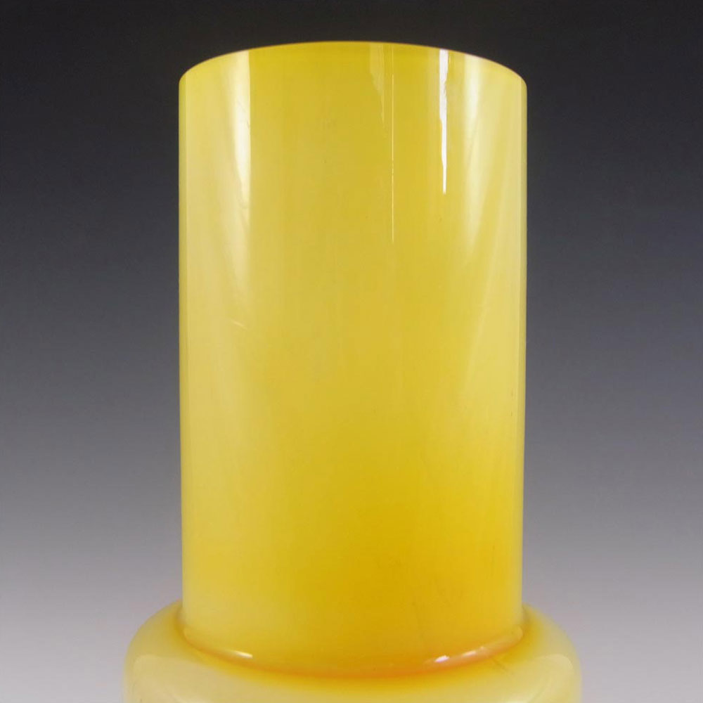 (image for) Scandinavian Vintage Orange & Yellow Cased Glass Hooped 7" Vase - Click Image to Close
