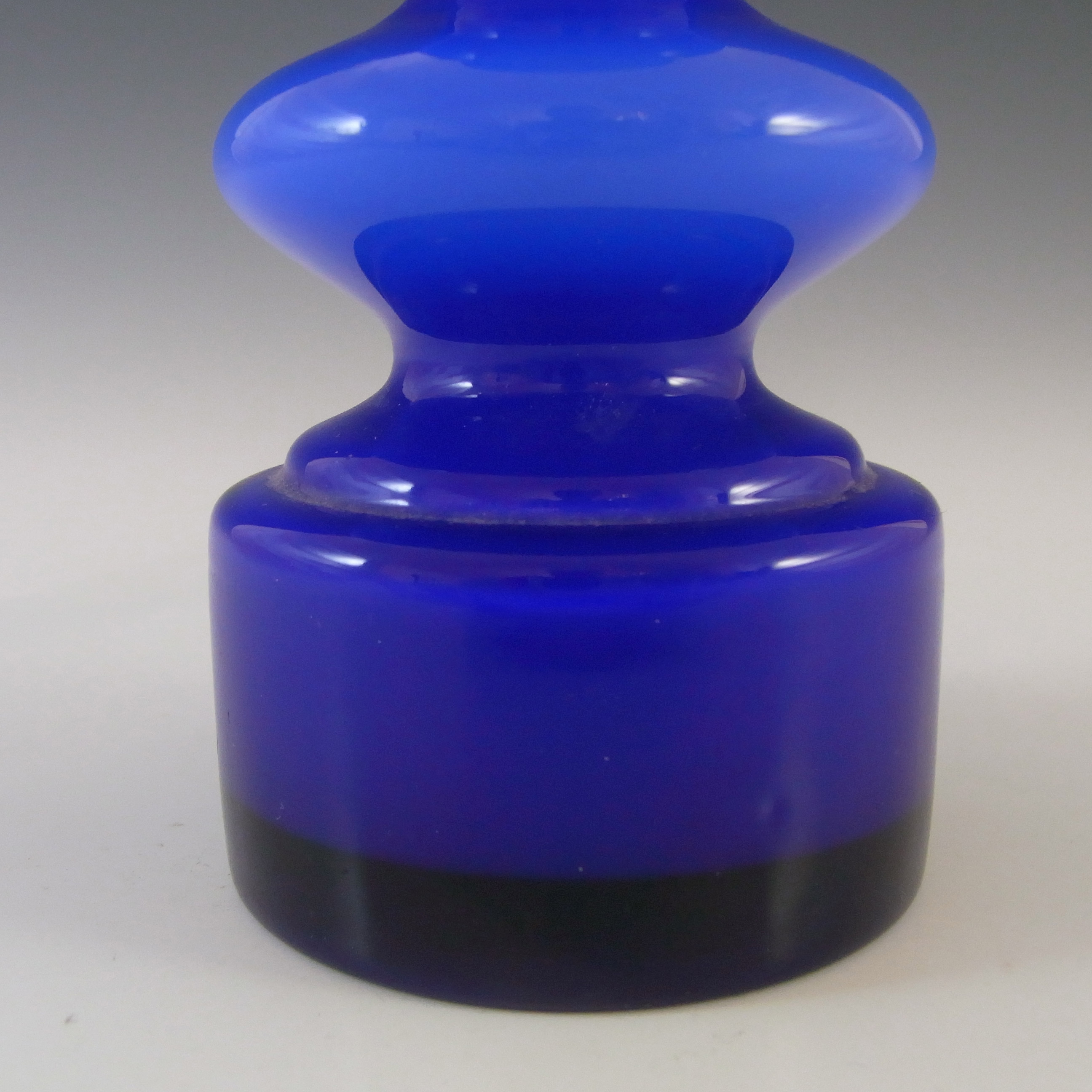 (image for) Japanese Blue Cased Hooped Glass Vase - Swedish Style - Click Image to Close