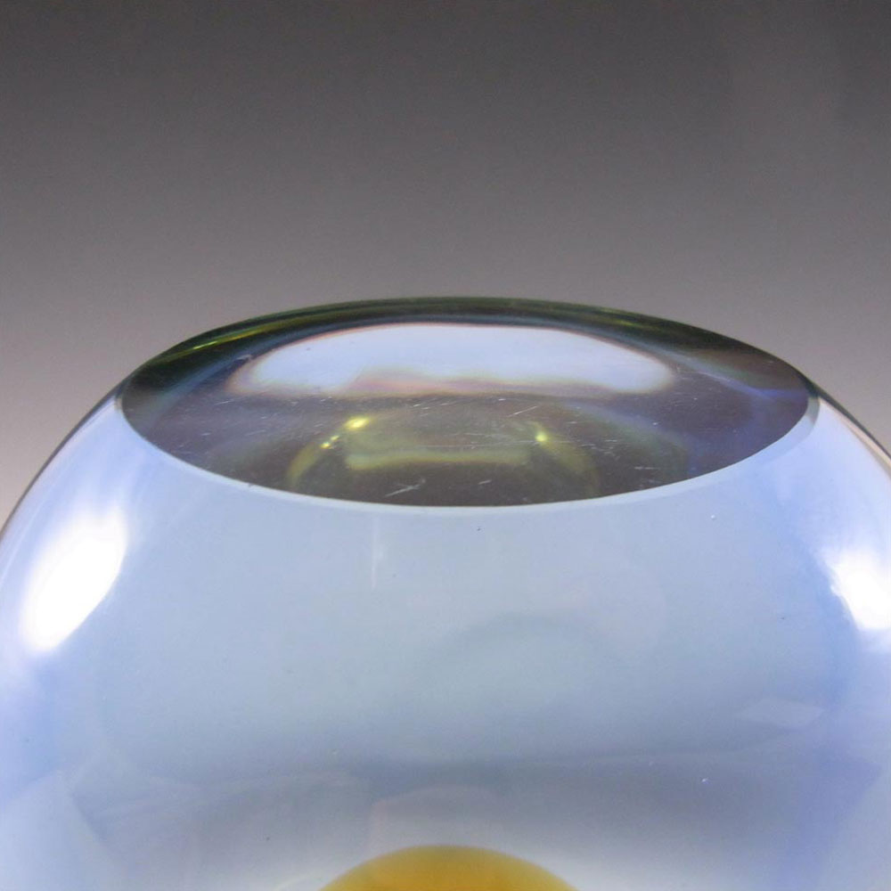 Mstisov Czech Amber/Blue Glass Vase 53094 - Frantisek Zemek - Click Image to Close