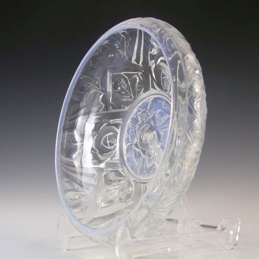 Jobling #8000 Art Deco Opaline/Opalescent Glass Tudor Rose Bowl - Click Image to Close