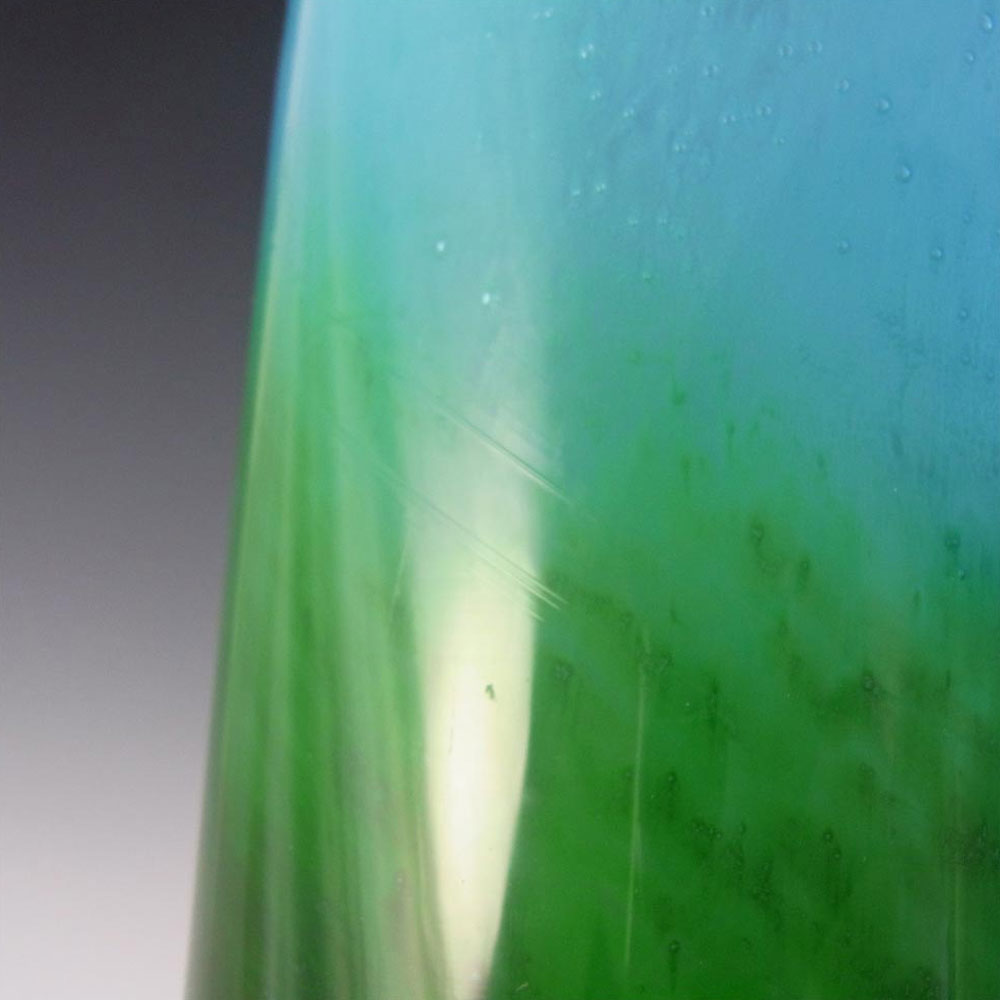 Ekenas Blue + Green Glass Vase Signed John-Orwar Lake - Click Image to Close