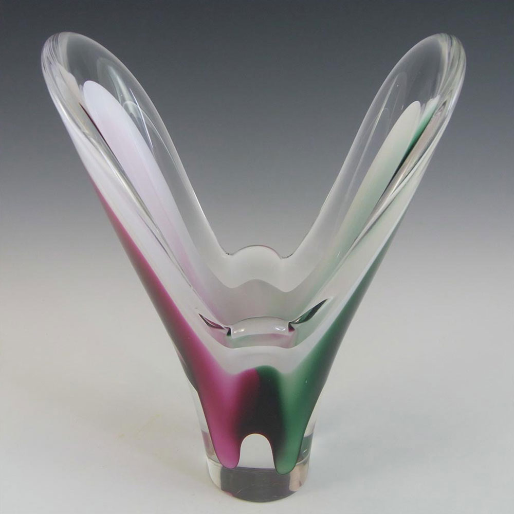 (image for) SIGNED Large Flygsfors Coquille Glass Vase - Paul Kedelv #2 - Click Image to Close