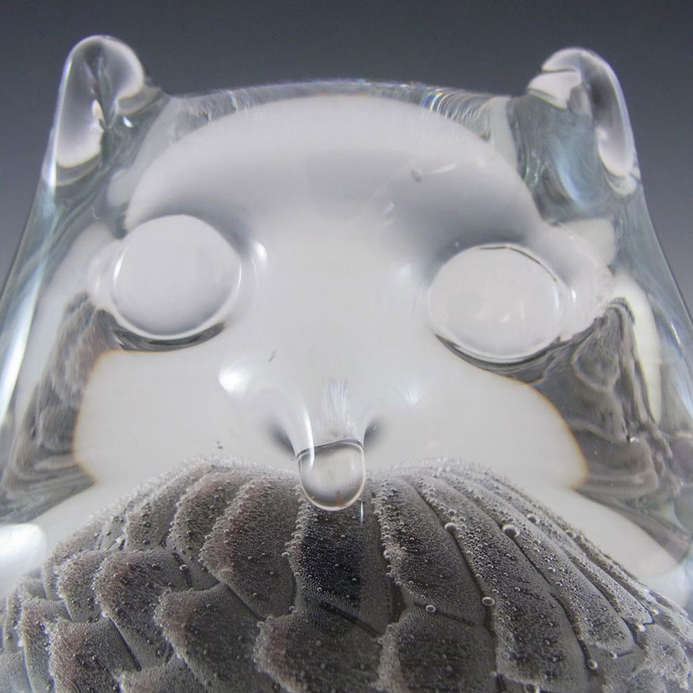 (image for) FM Konstglas/Marcolin Fumato Glass Owl - Signed - Click Image to Close