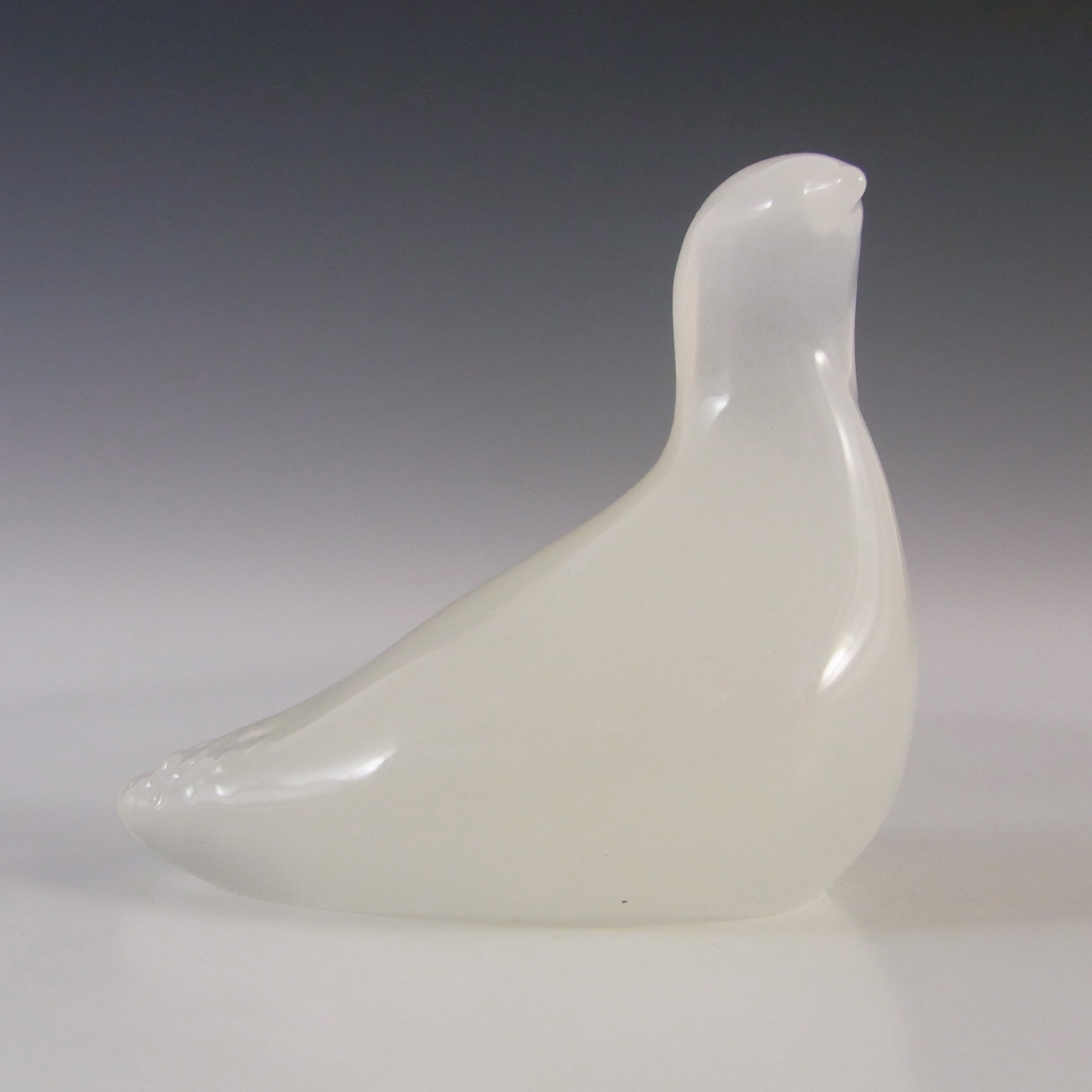 Hadeland Opaline Glass Bird Sculpture - Marked - Click Image to Close