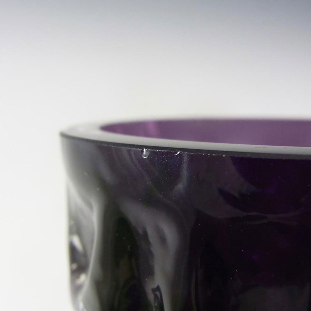 (image for) Ingrid/Ingridglas 1970's Purple Glass Bark Textured Vase - Click Image to Close