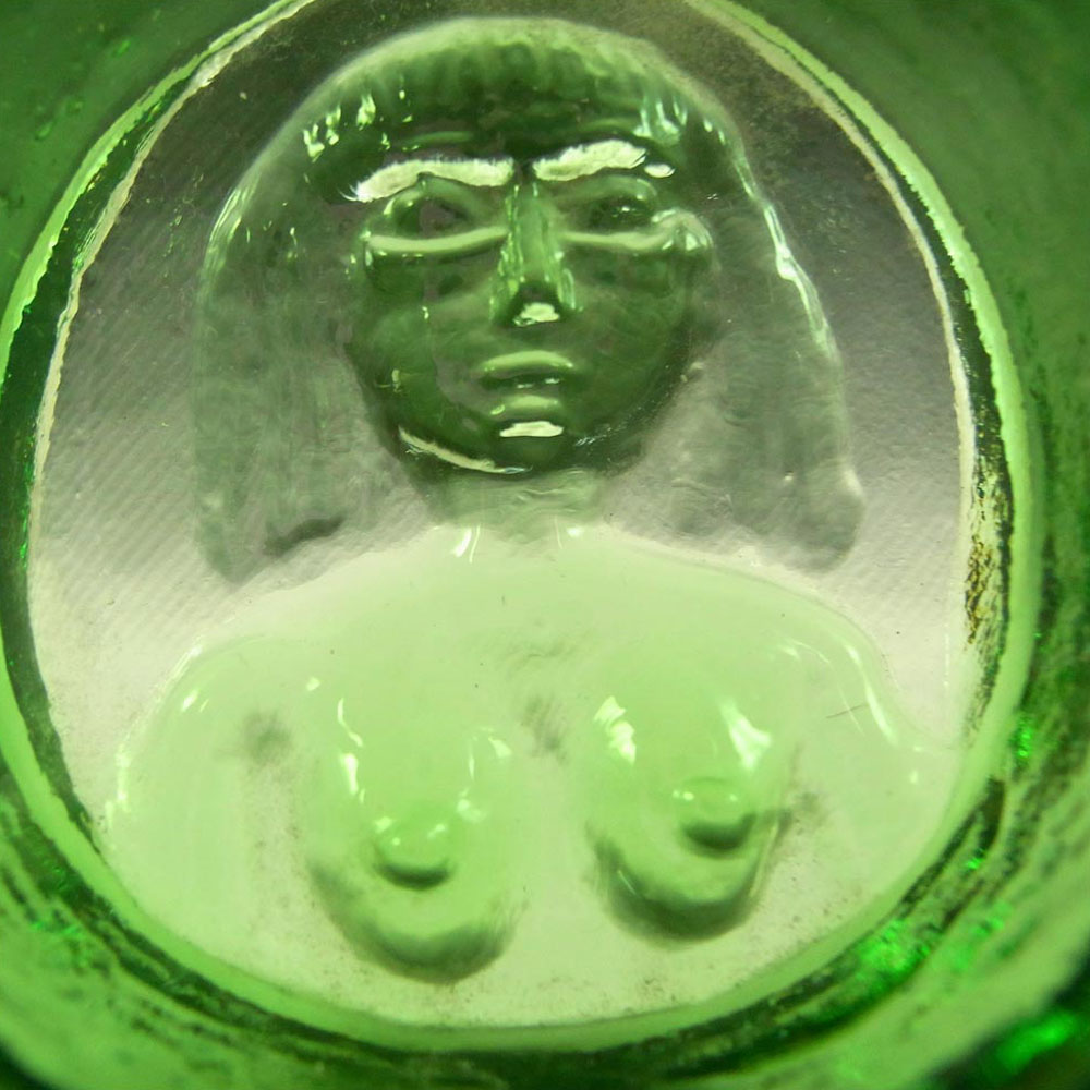 (image for) Kosta Boda Swedish Green Glass Nude Lady Bowl by Erik Hoglund - Click Image to Close
