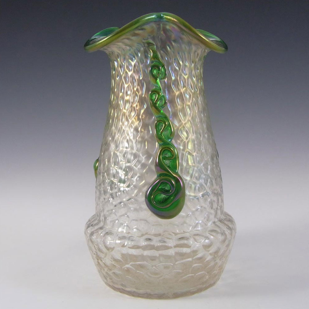 (image for) Kralik Art Nouveau 1900's Iridescent Glass "Martelé" Vase #3 - Click Image to Close