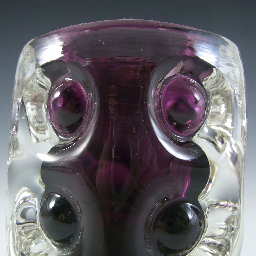 (image for) Liskeard 1970's Purple Glass "Knobbly" Vase by Jim Dyer - Click Image to Close
