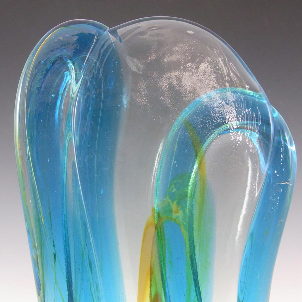 (image for) Mdina 'Blue Summer' Maltese Glass Knot Sculpture - Signed - Click Image to Close