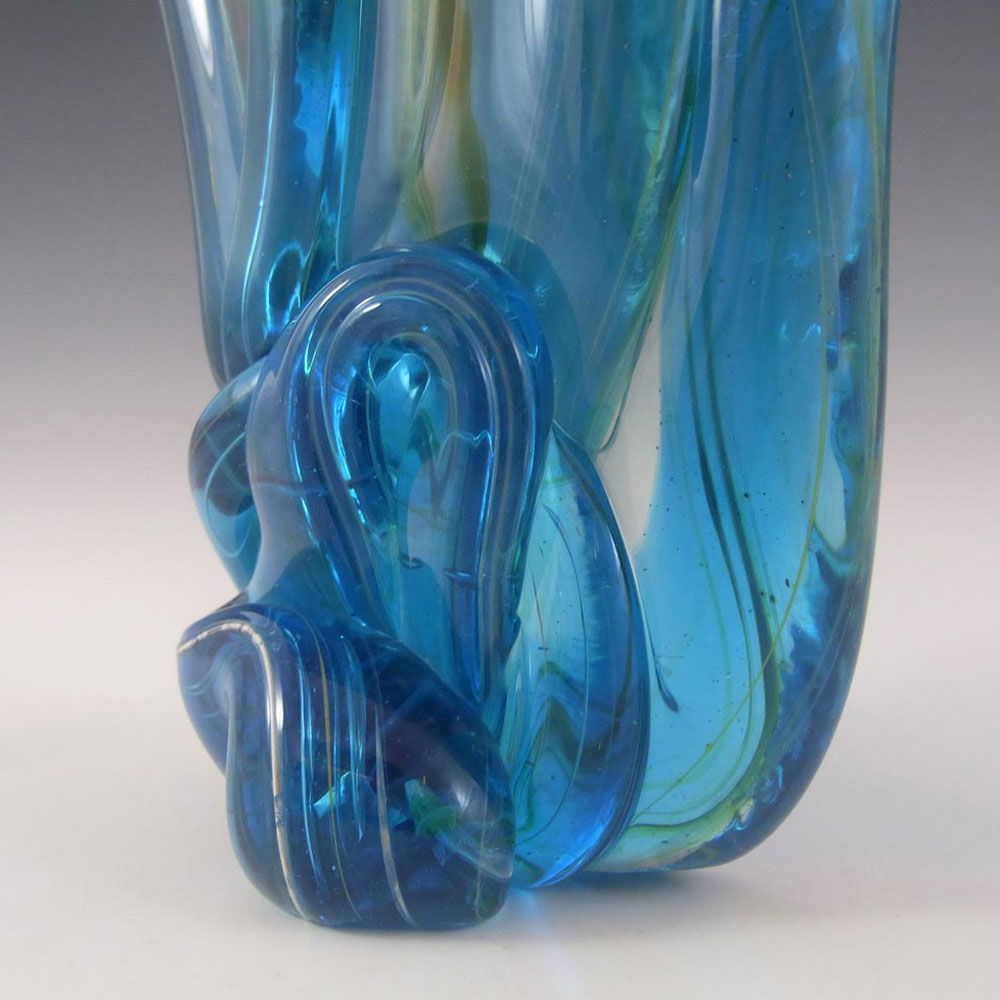 (image for) Mdina 'Blue Summer' Maltese Glass Knot Sculpture - Signed - Click Image to Close