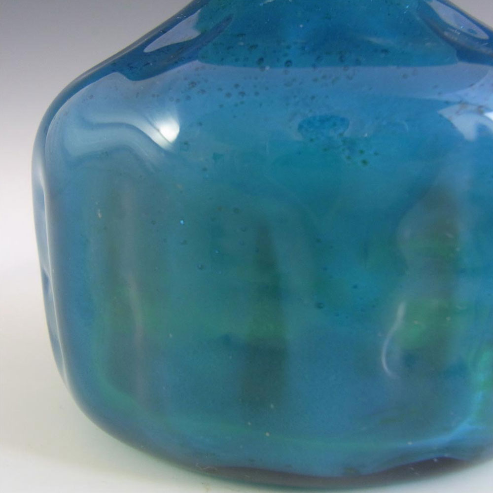 (image for) Mdina Bubbly Maltese Blue & Yellow Glass Vase - Signed - Click Image to Close