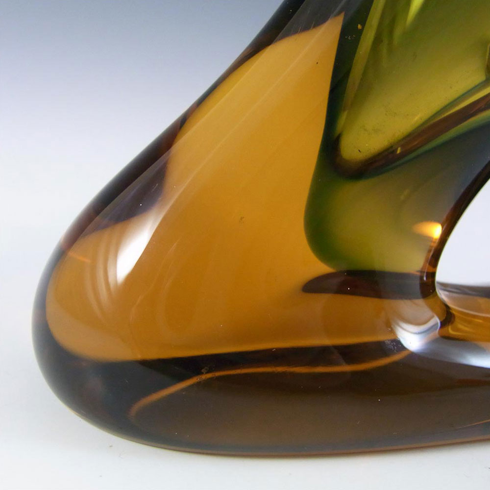 (image for) Mstisov Czech Blue & Amber Glass Vase - Frantisek Zemek #2 - Click Image to Close