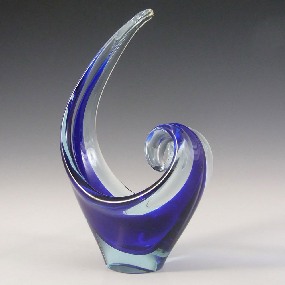 (image for) Murano Blue Sommerso Glass Organic Sculpture Bowl - Click Image to Close
