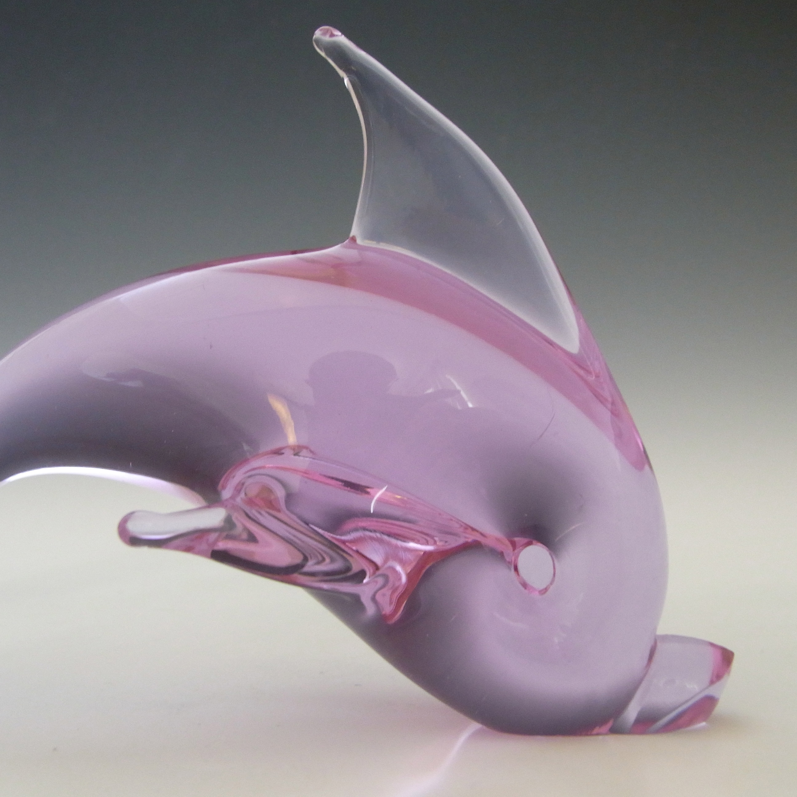(image for) Neodymium/Alexandrite Italian/Murano Glass Dolphin - Labelled - Click Image to Close