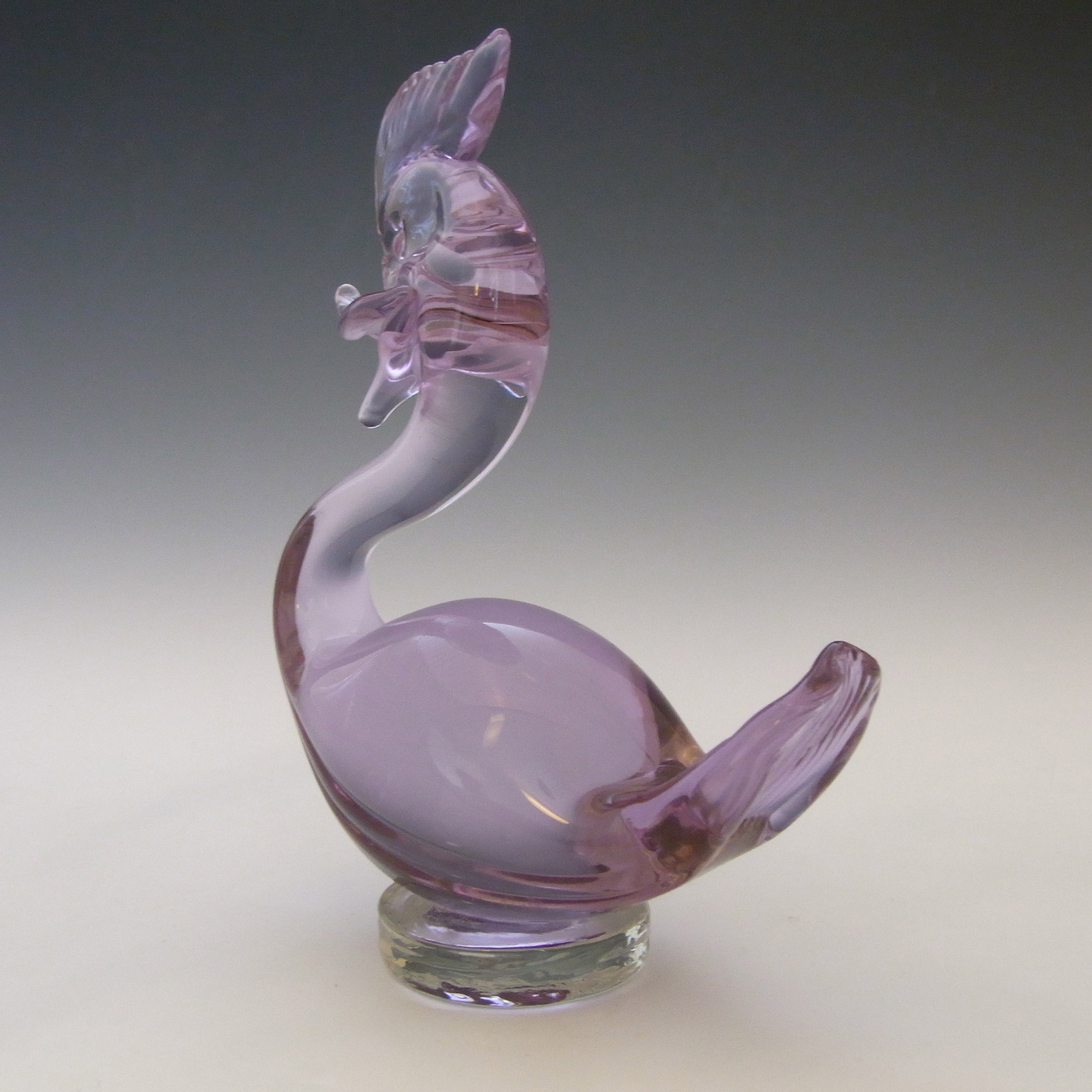 Neodymium/Alexandrite Glass Swan/Duck - Changes Colour! - Click Image to Close