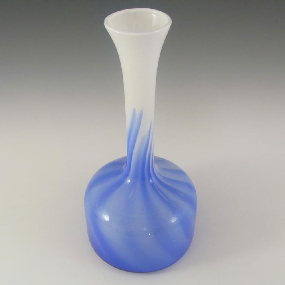 Vetreria Artigiana Sanminiatello Empoli Blue & White Glass Vase - Click Image to Close