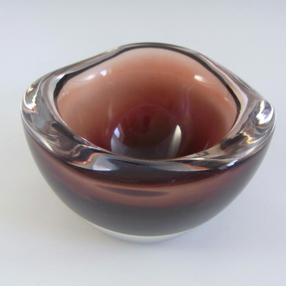 (image for) Orrefors Sven Palmqvist Brown Glass Bowl - Signed PU 3092/1 - Click Image to Close