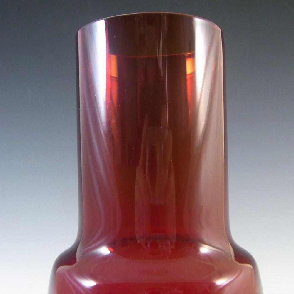 (image for) Riihimaki #1483 Riihimaen Lasi Oy Red Glass Vase - Click Image to Close