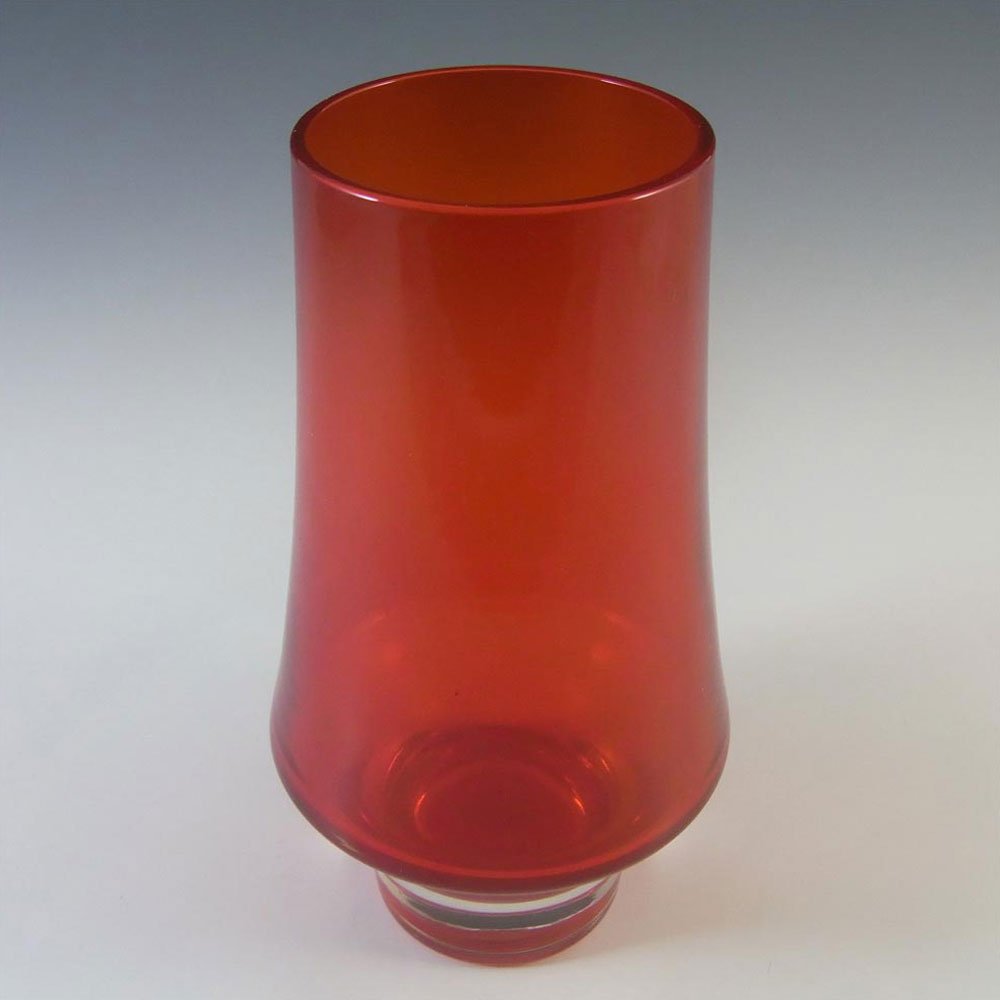 Riihimaki #1374 Riihimaen Lasi Oy Finnish Red Glass Vase - Click Image to Close