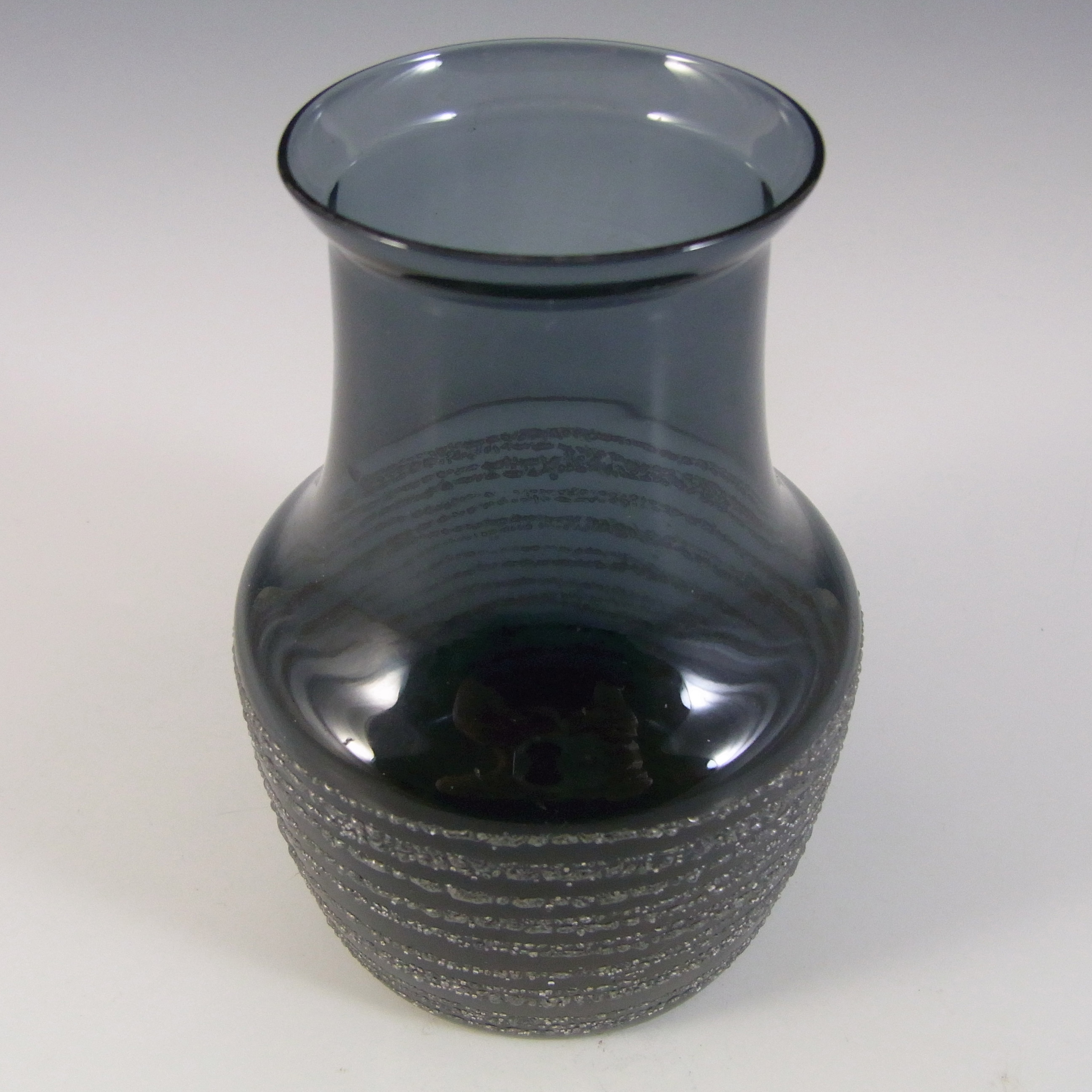 (image for) Sea Glasbruk Swedish Smoky Blue Grey Glass Vase - Rune Strand - Click Image to Close