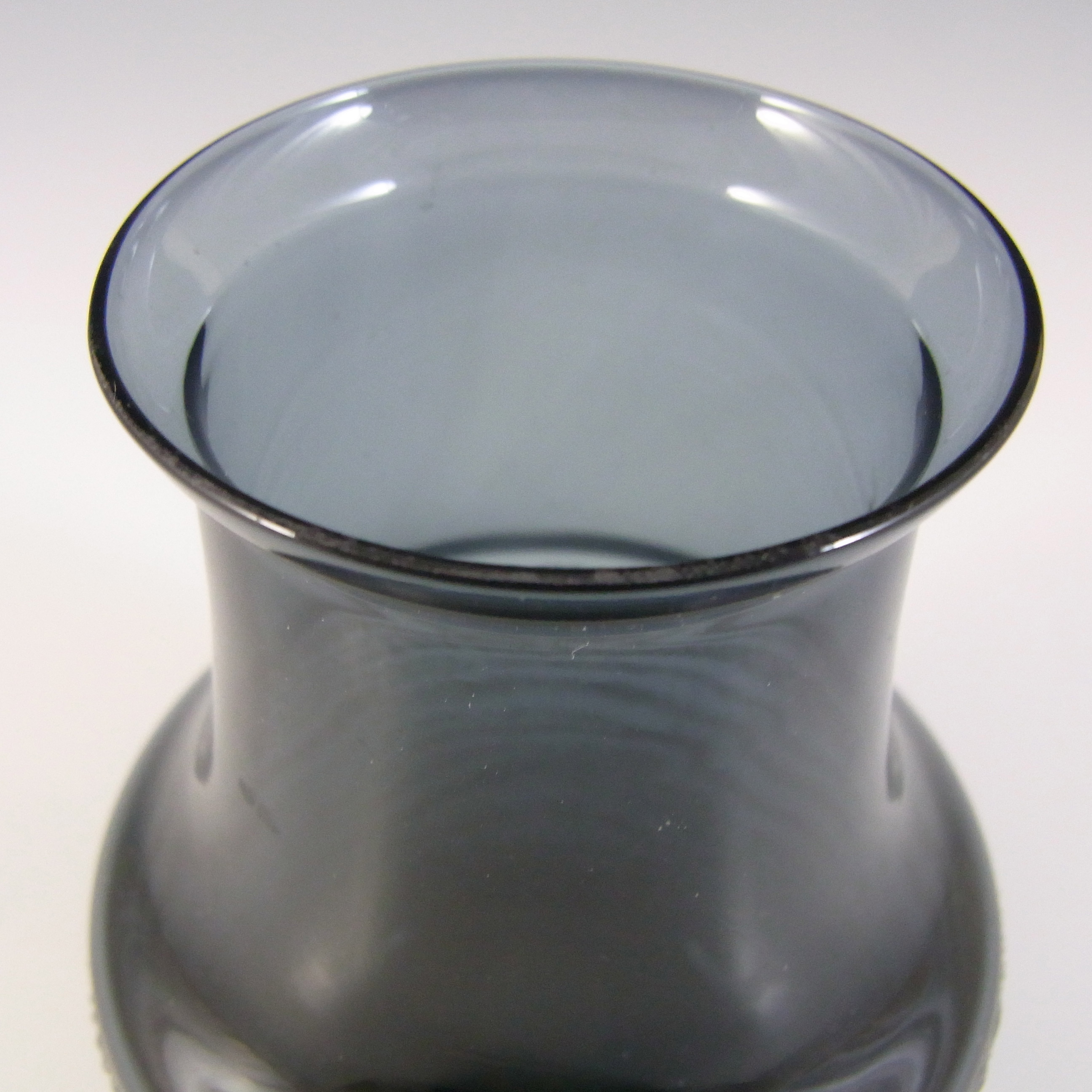 (image for) Sea Glasbruk Swedish Smoky Blue Grey Glass Vase - Rune Strand - Click Image to Close