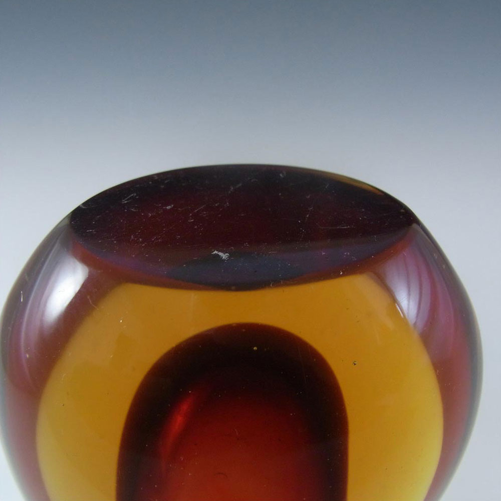 (image for) Murano / Venetian Vintage Amber Sommerso Glass Vase - Click Image to Close