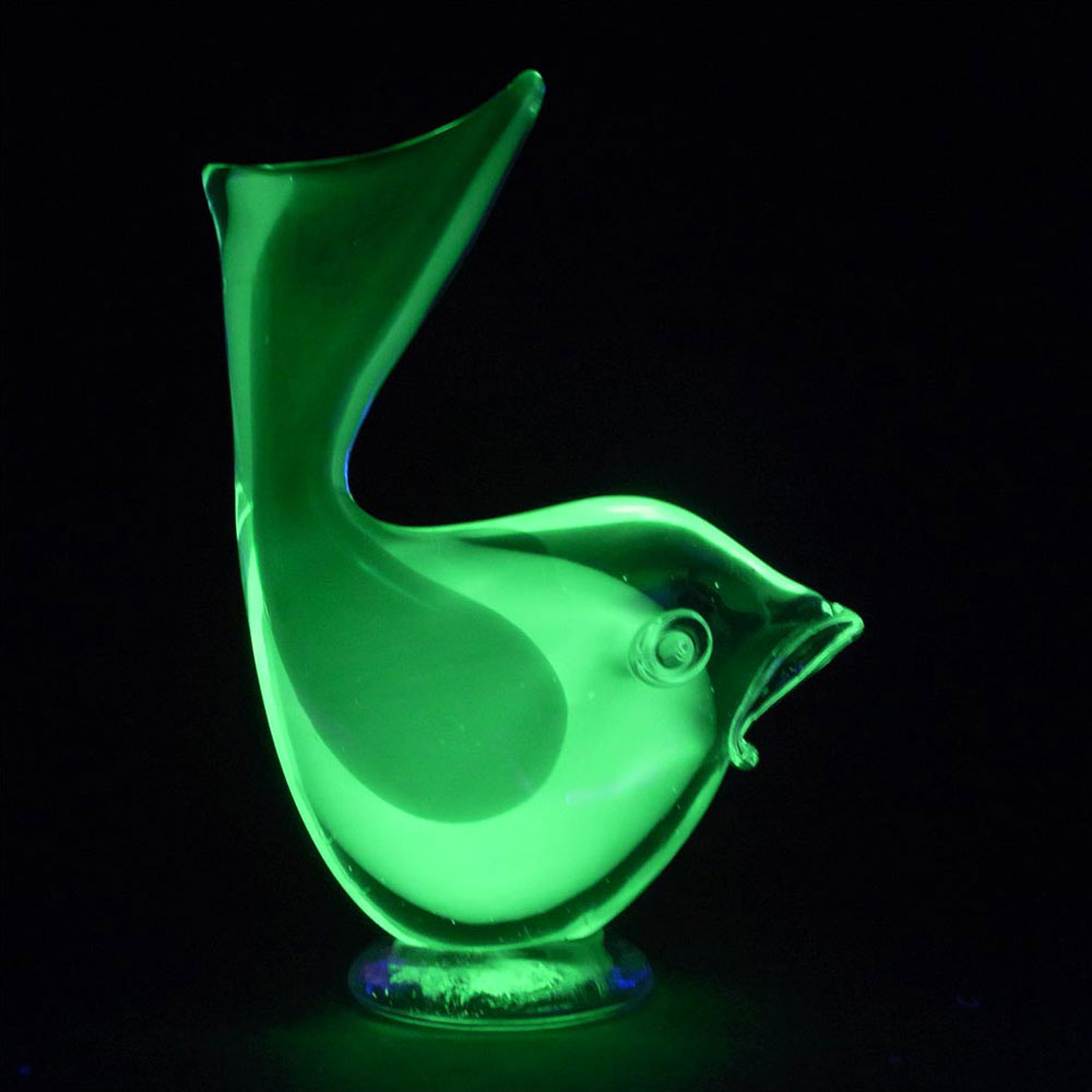 Murano/Venetian Green & Uranium Sommerso Glass Fish - Click Image to Close