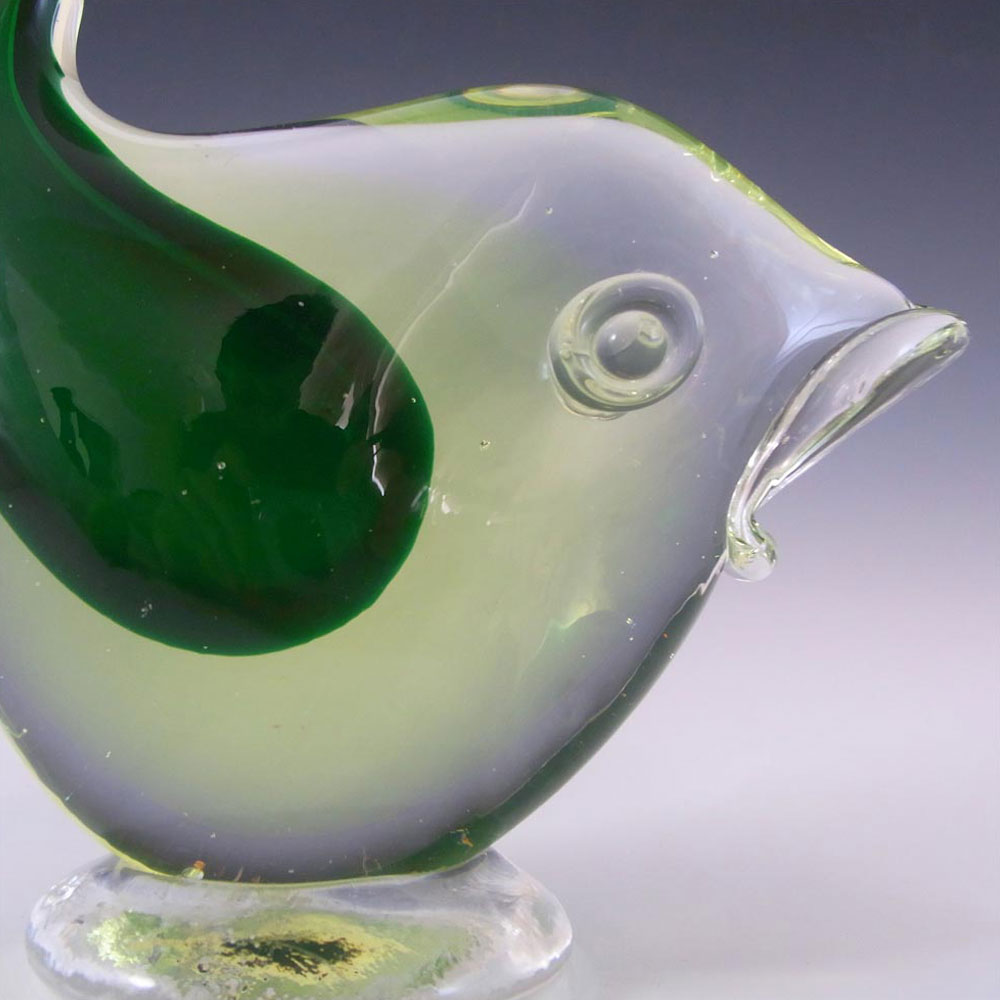 (image for) Murano/Venetian Green & Uranium Sommerso Glass Fish - Click Image to Close