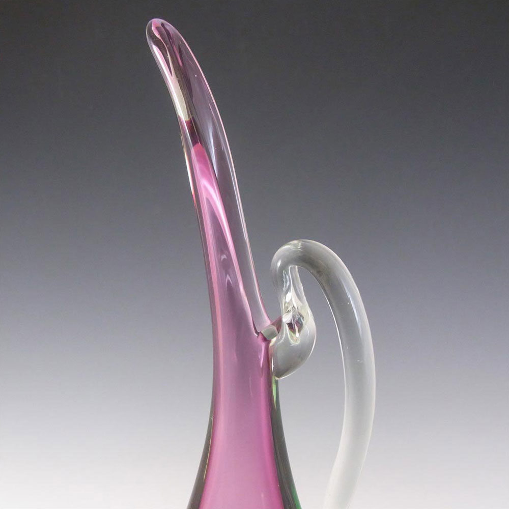 Murano/Venetian Purple & Green Sommerso Glass Vase/Jug - Click Image to Close