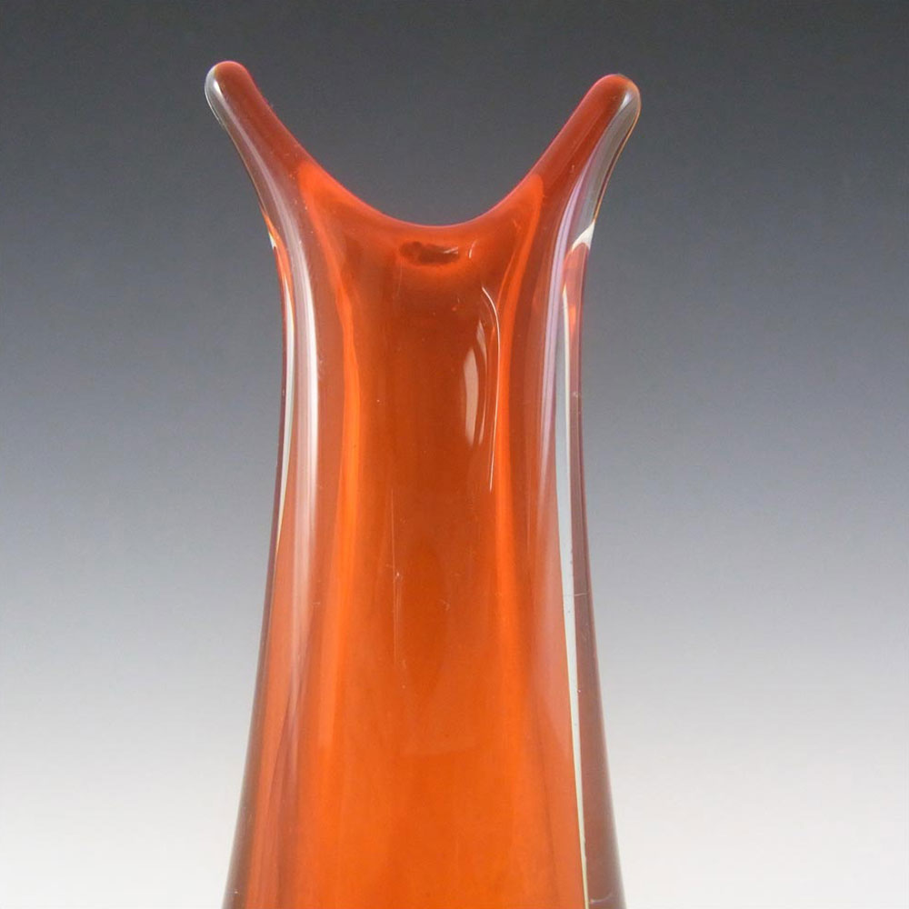 (image for) Murano/Venetian Italian Orange & Blue Sommerso Glass Vase - Click Image to Close
