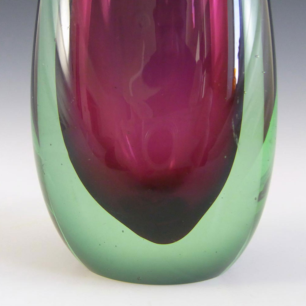 (image for) Murano/Venetian Purple & Green Sommerso Glass Vase - Click Image to Close