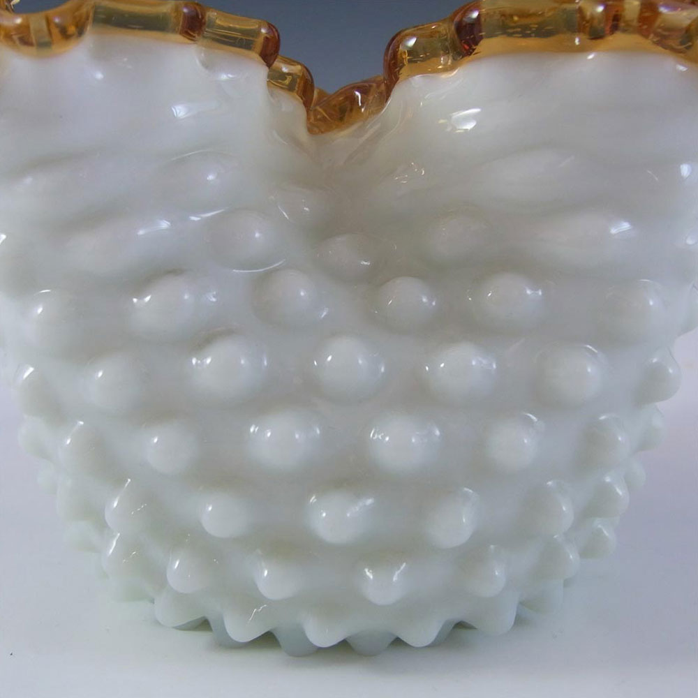 (image for) Harrach Victorian Ivory Glass Thorn Basket Bowl c 1890 - Click Image to Close