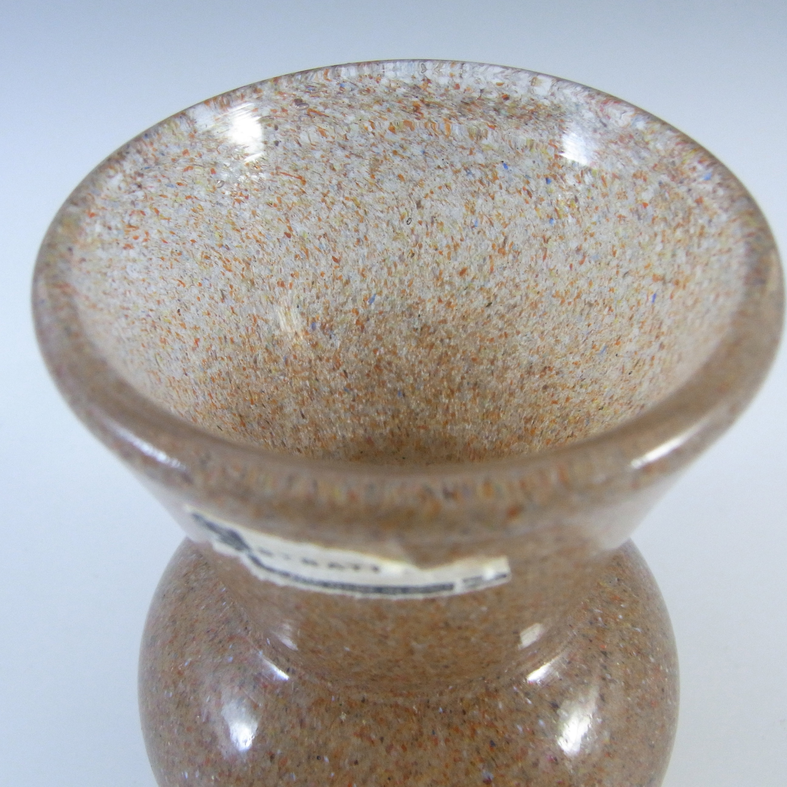 Strathearn Speckled Brown Glass Vase V029 - Labelled - Click Image to Close