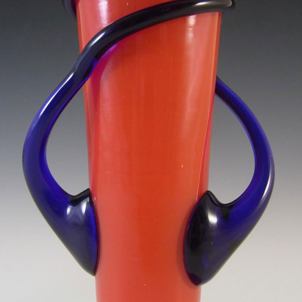 (image for) Czech 1930's/40's Red & Blue Glass Tango Vase #4 - Click Image to Close