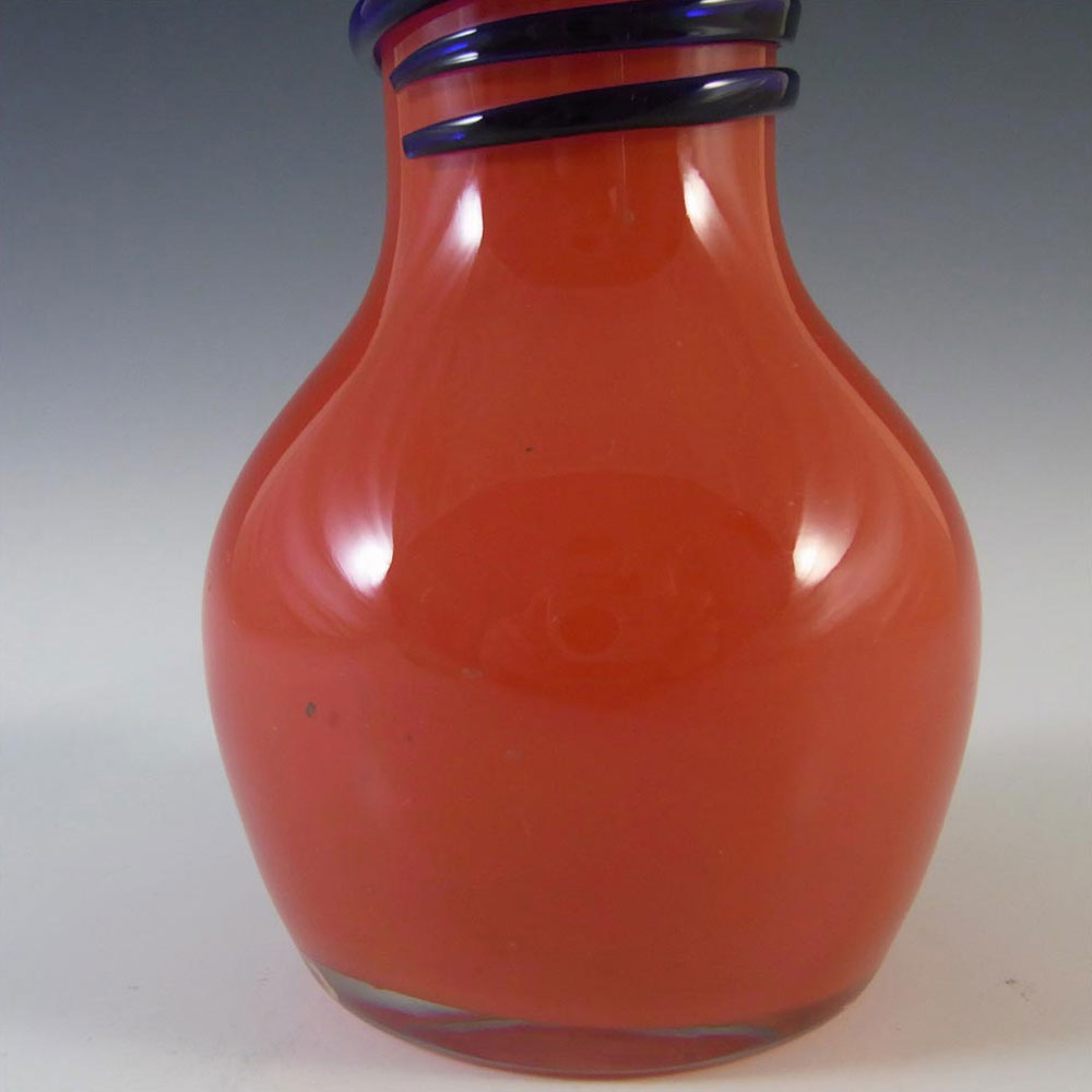 Czech Art Deco Red & Blue Glass Tango Vase - Click Image to Close