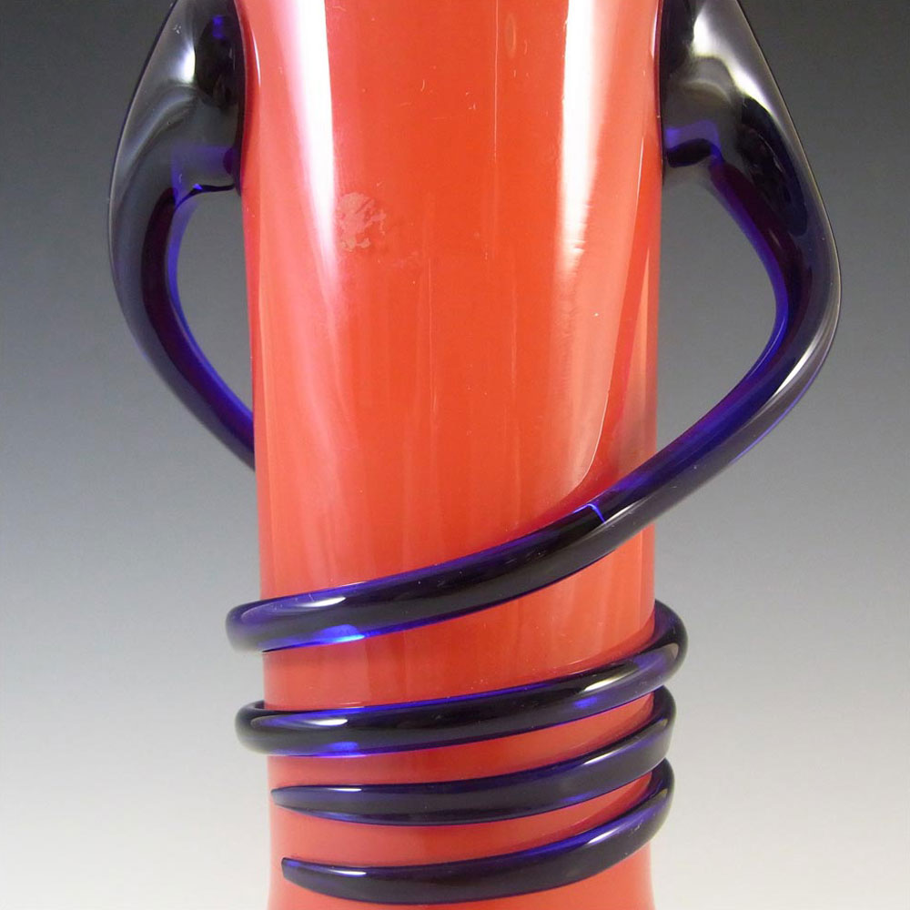 (image for) Czech Art Deco Red & Blue Glass Tango Vase - Click Image to Close