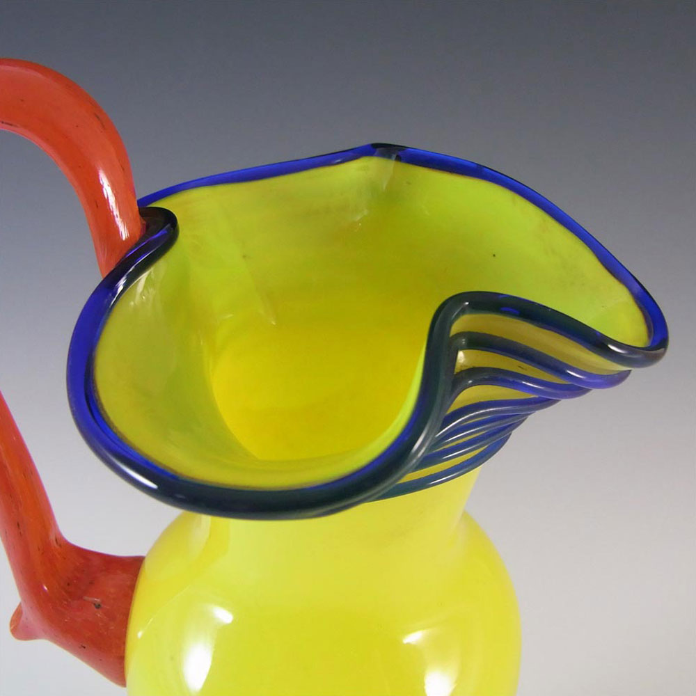 (image for) Czech 1930's/40's Yellow, Red & Blue Glass Tango Vase - Click Image to Close