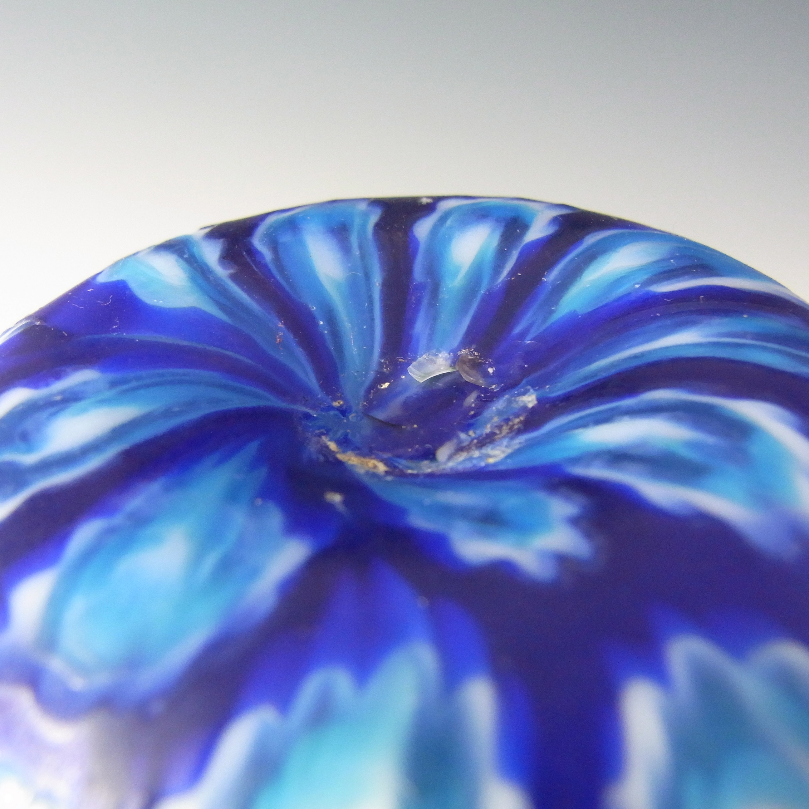 (image for) Fratelli Toso Millefiori Canes Murano Blue Glass Jug / Creamer - Click Image to Close