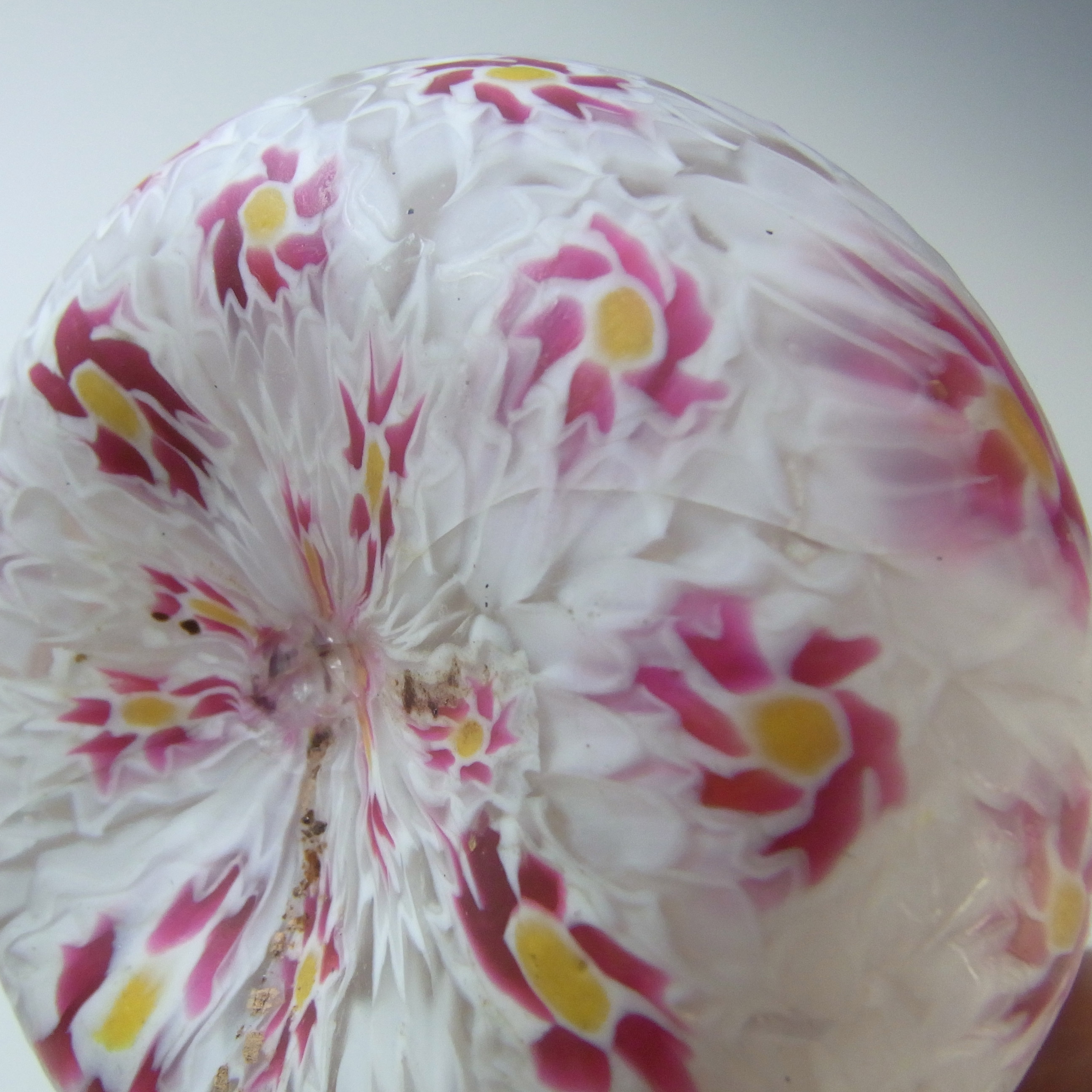 Fratelli Toso Millefiori Canes Murano Pink & White Glass Jug - Click Image to Close