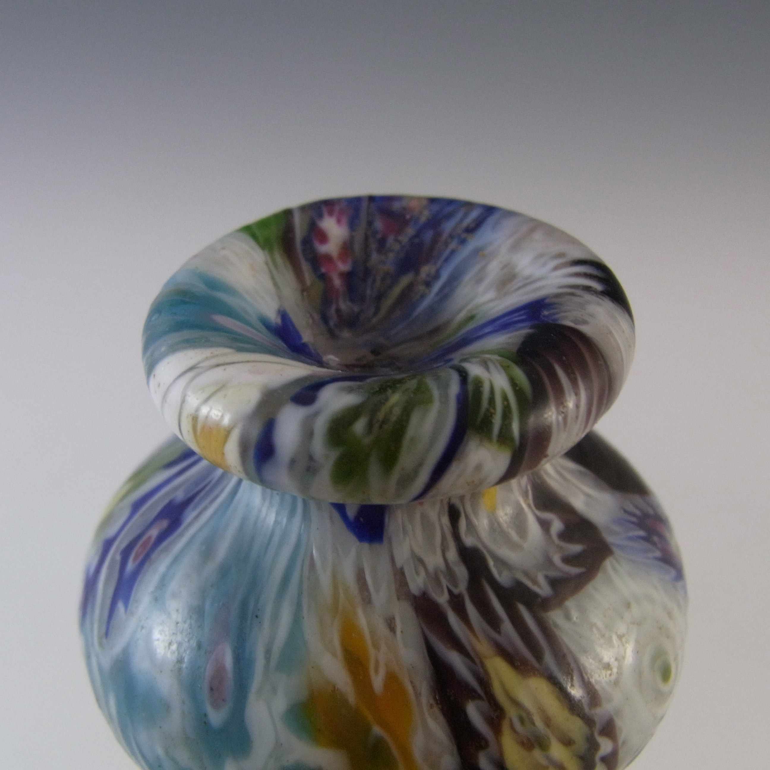 Fratelli Toso Millefiori Canes Murano Multicoloured Glass Vase - Click Image to Close