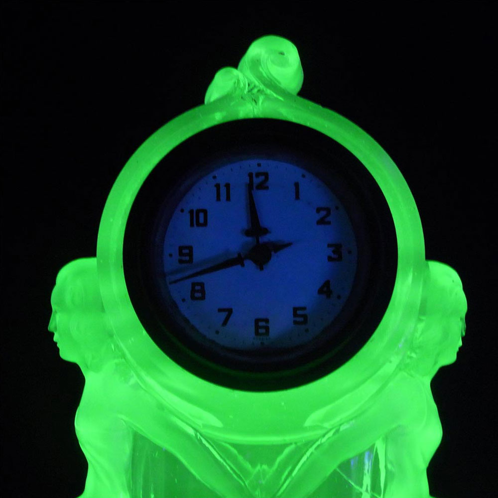 (image for) Walther & Söhne Art Deco Uranium Green Glass Windsor Clock - Click Image to Close