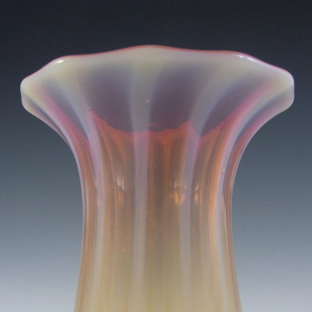 (image for) Victorian Cranberry & Opalescent Uranium Glass Vase - Click Image to Close