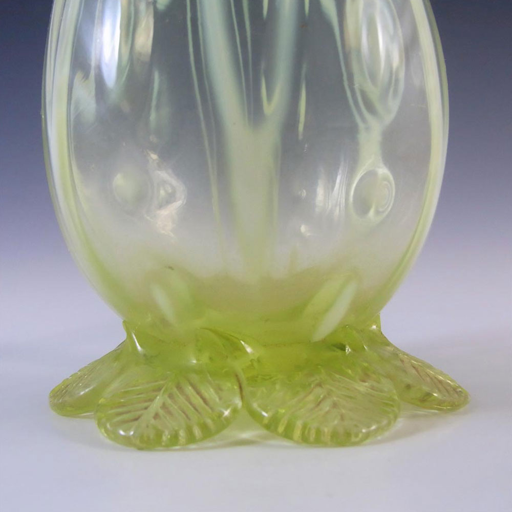 (image for) Victorian Antique Vaseline/Uranium Opalescent Glass Vase - Click Image to Close