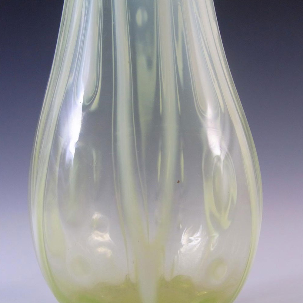 (image for) Victorian Antique Vaseline/Uranium Opalescent Glass Vase - Click Image to Close
