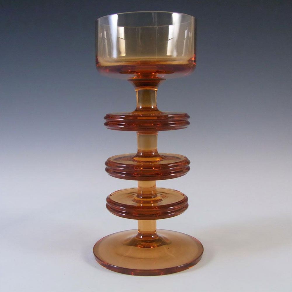 (image for) BOXED Wedgwood Topaz Glass Sheringham Candlestick RSW13/3 - Click Image to Close