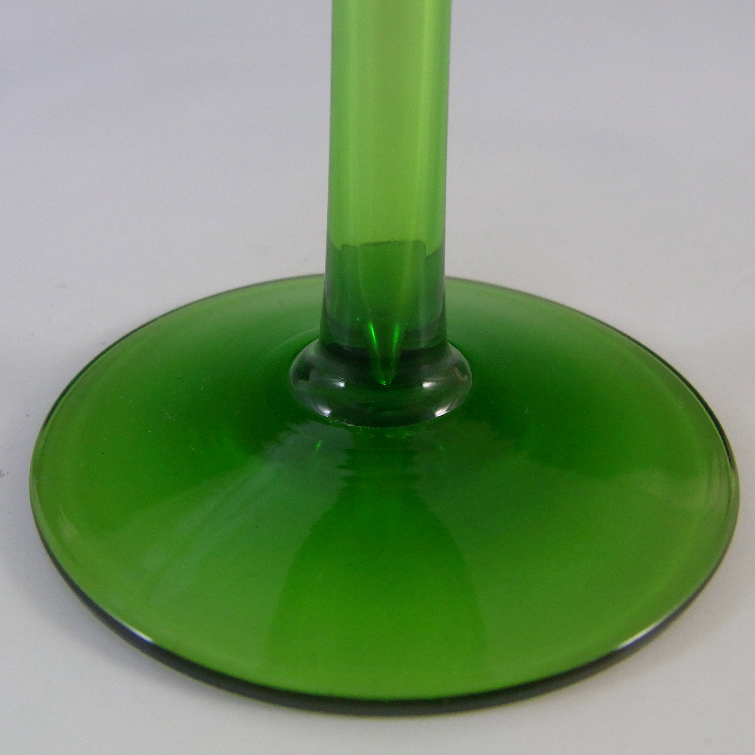 Wedgwood "Brancaster" Green Glass 5.25" Candlestick RSW15/1 - Marked - Click Image to Close